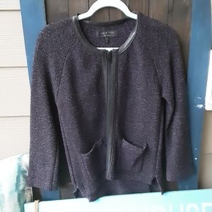 Rag and bone purple and black sweater blazer size S